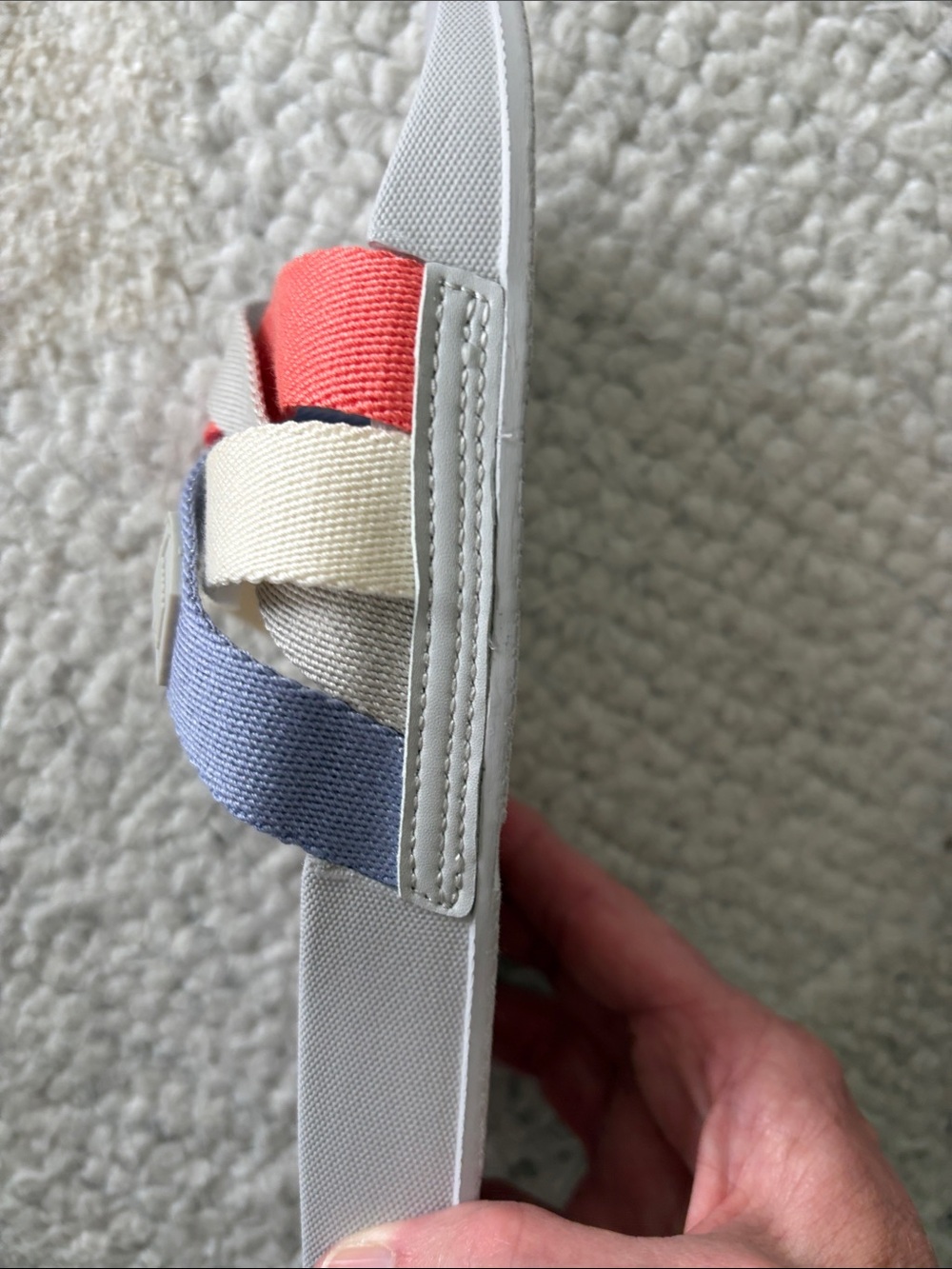 NWT FITFLOP Slides with Coral, Navy and Cream Crisscross Straps - Picture 7 of 8